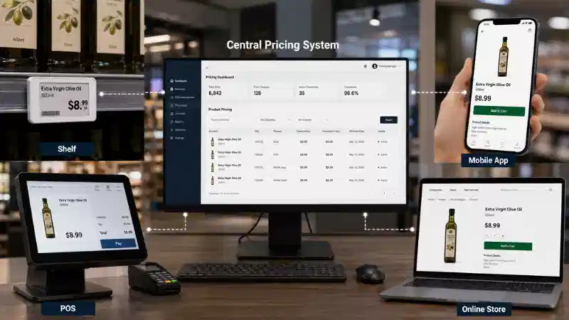 Omnichannel Price Consistency: Shelf, POS, App, leh Online Price te inmil dan